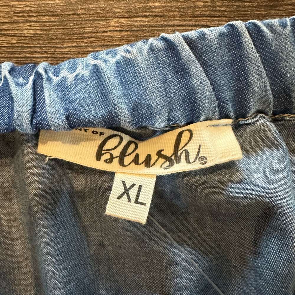NWT Hint of Blush Stylish Blue Denim Jumpsuit - Picture 3 of 5